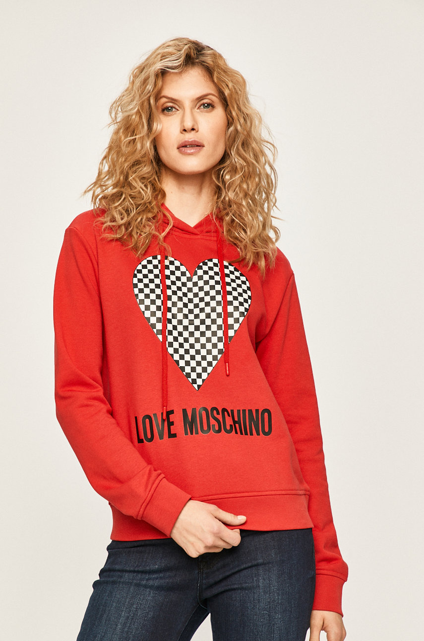 Bluza cu gluga Love Moschino cu imprimeu PPYK-BLD0B3_33X