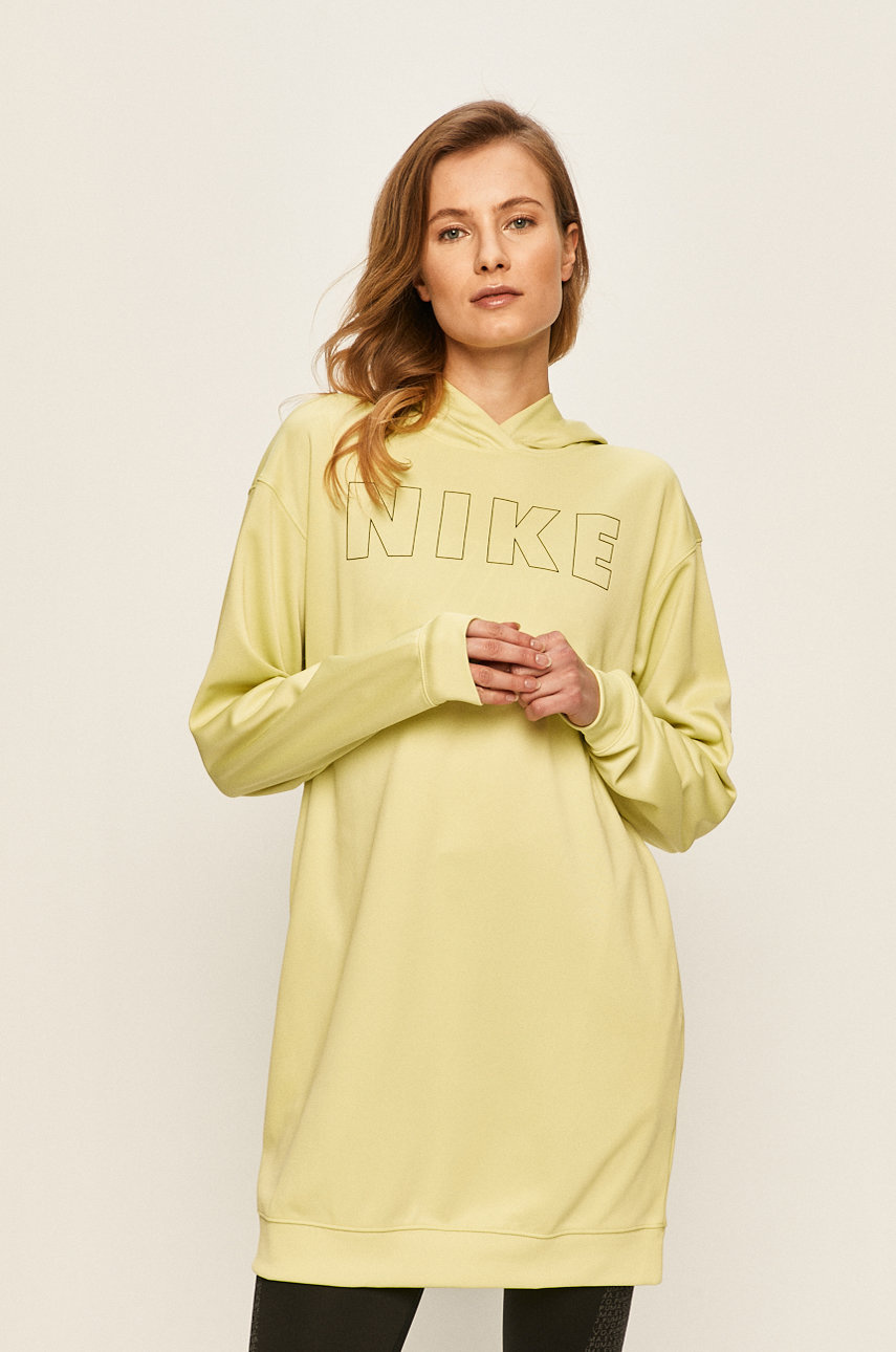 Bluza cu gluga vernil Nike Sportswear cu imprimeu