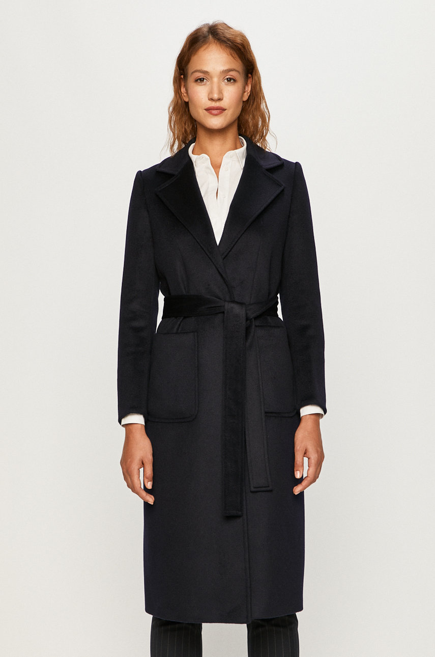 Palton elegant MAX&Co negru din material de lana cu croi drept