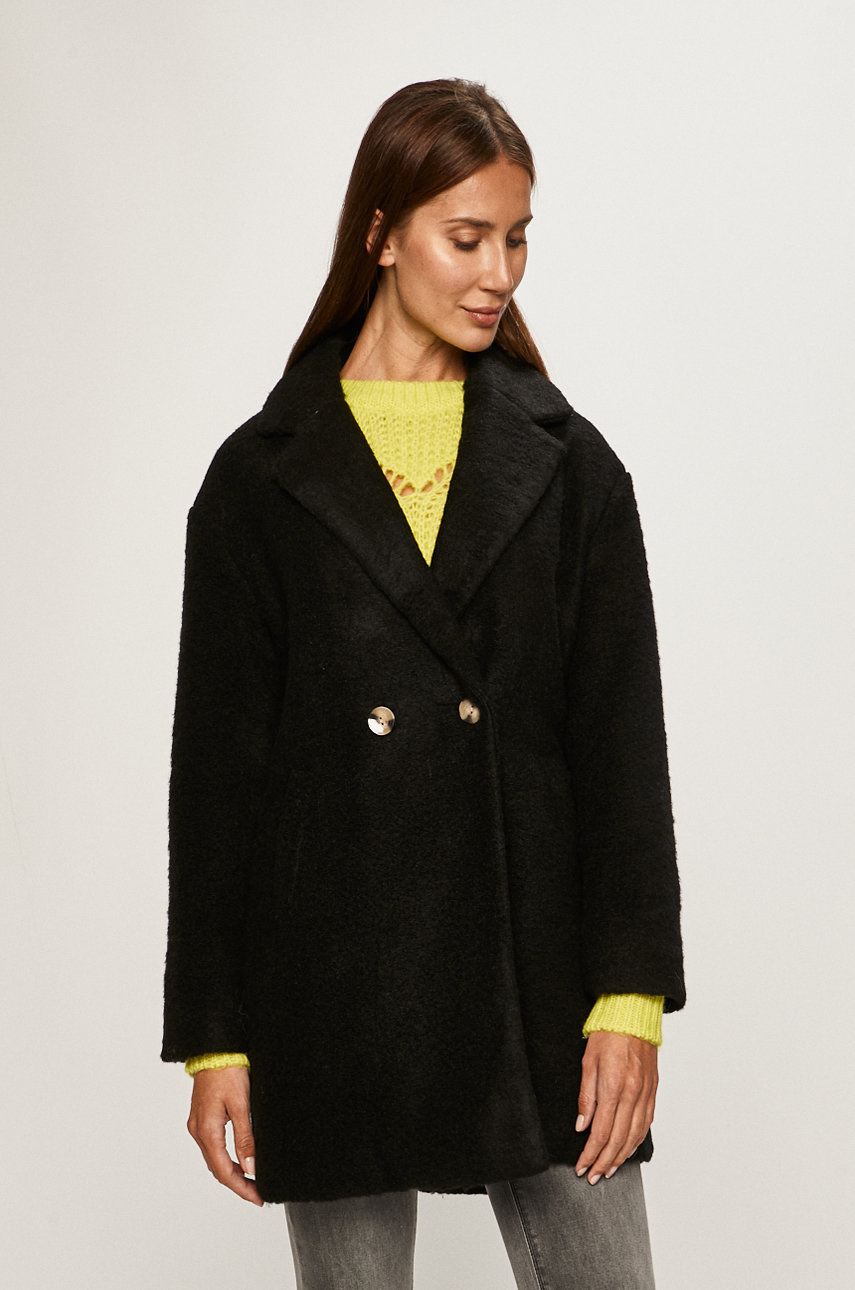 Palton elegant de iarna negru Only cu lana
